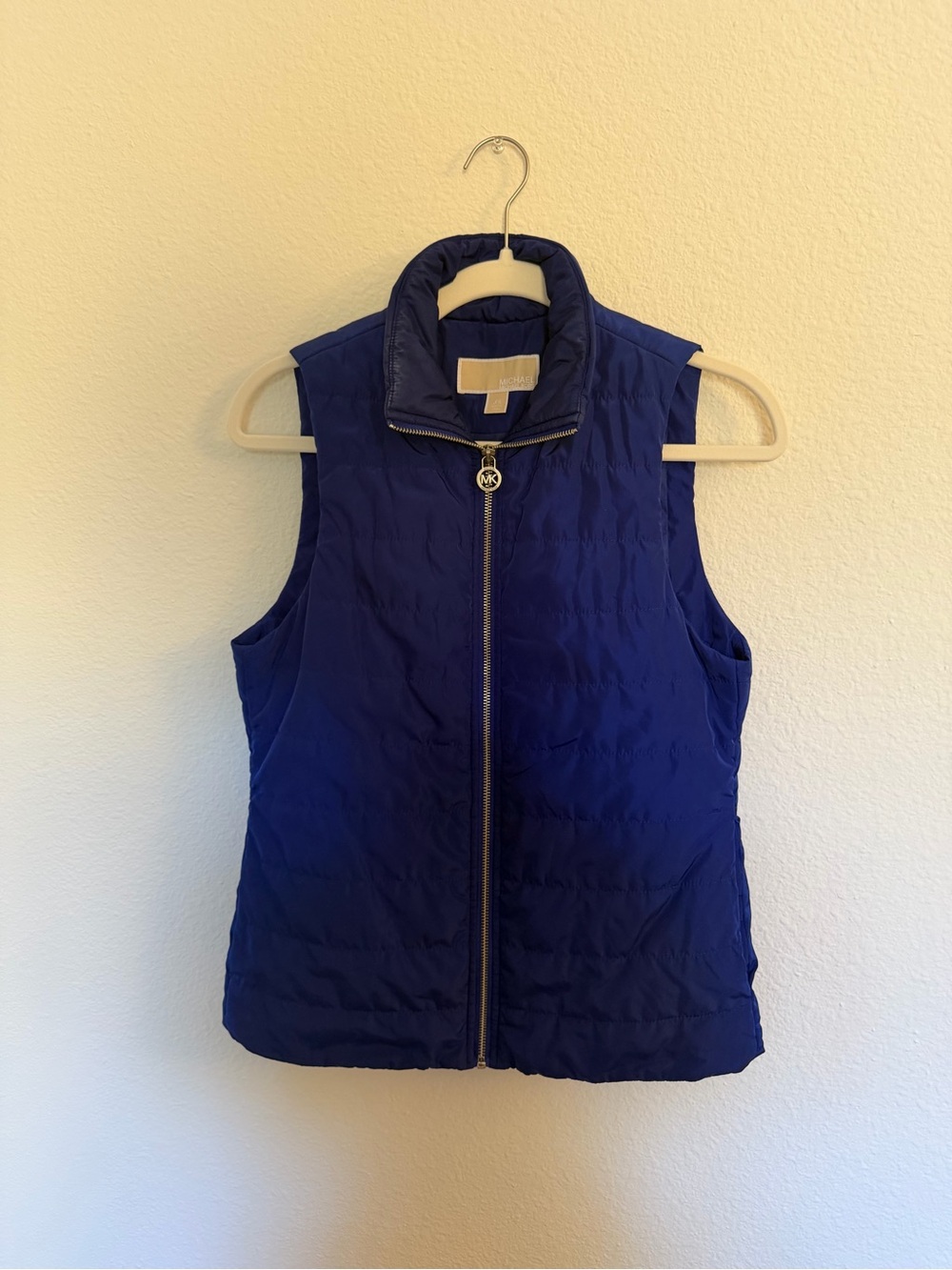 Michael Kors Quilted Royal Blue Sleeveless Puffer Vest